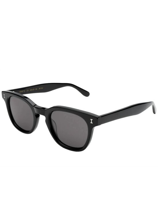 NEW ILLESTEVA Veneto C9 Black Grey Flat Square Sunglasses 49-23-145